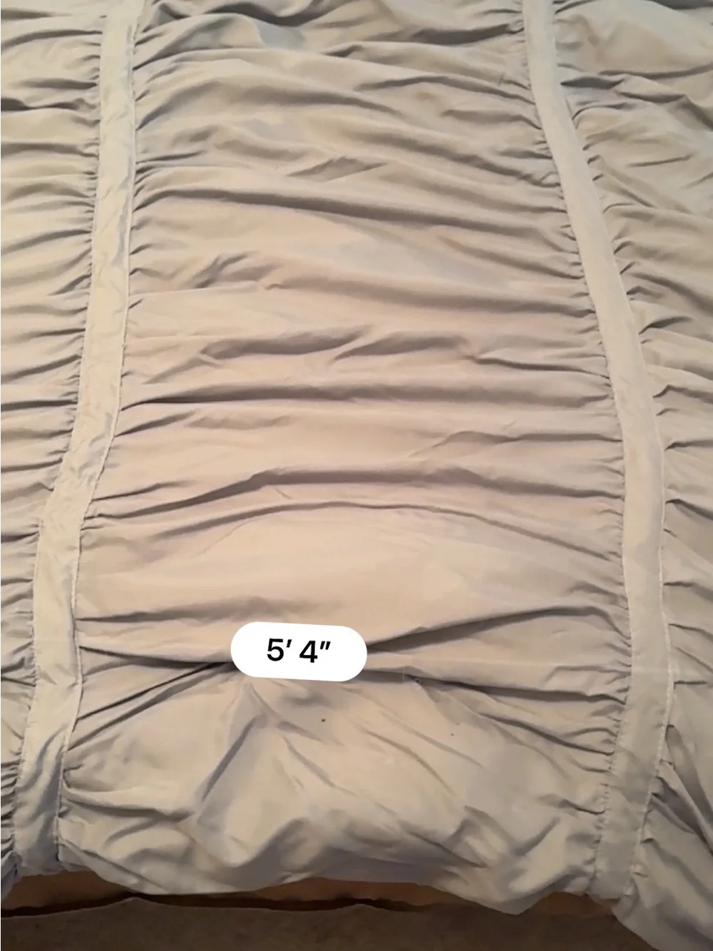 Cynthia Rowley Light Gray Ruched Comforter with 2 Pillow Shams